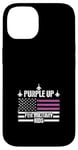 Coque pour iPhone 14 Purple Up For Military Kids Drapeau américain Enfant militaire