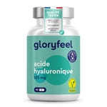 Acide Hyaluronique Gelules, Pour la Peau, Cheveux & Articulations, Anti-Age et Anti Rides, 525mg par Dose, Hydrate en Profondeur, Pour 3 Mois, Complément Alimentaire, Sans Additifs, 100% Végane