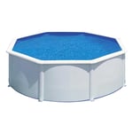 Gre KIT350QGRE Gamme QGRE - Piscine Hors-Sol en Acier, Piscine Ronde avec Structure en Acier Blanc, Filtration Aqualoon. Piscines Hors-Sol pour Jardin, Ø350 x 120 cm