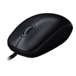 Logitech M100 Wired USB Mouse 3 Buttons 1000 DPI Optical Tracking, For left and right handed users, Compatible with PC, Mac, Laptop - Black