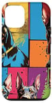 Coque pour iPhone 12/12 Pro Design pop art de chien Doberman cool pour les propriétaires et les fans de chiens