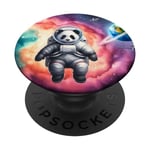 Astronaute Panda flottant dans l'espace avec nébuleuse. Suit Planet PopSockets PopGrip Interchangeable
