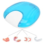 (Light Blue)Portable Denture Box Fake Tooth Cover Earplugs Storage Box Dent