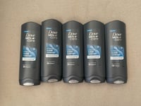 5 x Dove Men+Care Hydrating Clean Comfort Caring Body Wash Face Hair Wash 250ml