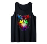 Colorful Portrait of a Chihuahua Dog for Womens Mens Mom Tank Top