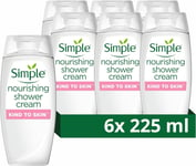 Simple Kind to Skin Nourishing Shower Cream Dermatologically Tested, Pack 6