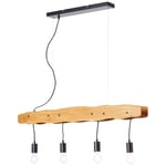 Brilliant Luminaire Suspendu Baker Bois/Noir 100cm Max. 4 X 40W E27 Lampe