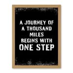 Artery8 A Journey Of A Thousand Miles Begins With One Step Inspirational Positive Motivational Gym Workout Living Room Typography Artwork Framed Wall Art Print 18X24 Inch