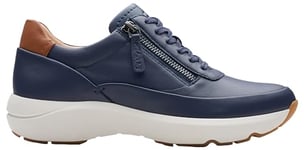 Clarks Femme Tivoli Zip Basket, Cuir Bleu Marine, 37 EU