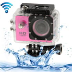 Caméra sport WiFi embarquée plongée caisson 12MP Full HD 1080P Rose