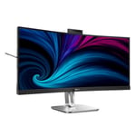 Philips 34B2U6603CH - 34 Zoll WQHD Curved Monitor, höhenverstellbar, Lautsprecher, 5 MP Webcam, Noise Cancellation, HDR400 (3440x1440, 120 Hz, 2X HDMI, DisplayPort, USB-C, USB Hub) Dunkel Grau