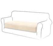 TIANSHU Housses de Coussin de Siège de Canapé Extensible, Housse Coussin Canapé Antidérapante Housse Assise Canapé élastique Housse Coussin Canapé d'angle Antipoussière (2 Places,Beige)