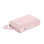 Belkin BoostCharge power bank 10000mAh, portable power bank with integrated cable PD 20W, fast charge USB-C power delivery, power bank fast charging for iPhone 16 series, iPad Pro, Galaxy S24 and more