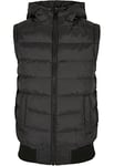 Urban Classics Boys Small Bubble Hooded Vest, Black/Black, 146/152