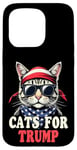 Coque pour iPhone 15 Pro Cats For Trump Funny Pets For Trump Drapeau USA