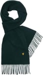 LYLE & SCOTT | Mens Womens Unisex Dark Green Plain Solid Winter Lambswool Scarf