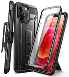 SUPCASE Outdoor Case for iPhone 13 Pro Max (6.7 Inch) Mobile Phone Case 360 Degree Case Bumper Protective Cover [Unicorn Beetle Pro] with Screen Protector 2021 (Black)