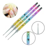 Acrylic Kolinsky Nail Art Uv Gel Glitter Liner Pen Brush Set D Nylon Wool 7mm