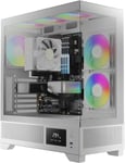 PC Gamer Boitier, Boîtiers Gaming ATX Moyen Tour Vide, No Hub, Airflow Case, Atlas M1 WH