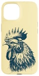 Coque pour iPhone 15 Coq qui chante avec des écouteurs