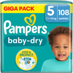 Pampers Baby-Dry Blöjor Stl 5 11-16 kg 108-pack