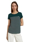 TOM TAILOR Denim Women's Striped T-shirt with heart print 1012686, 18815 - Green Rose Stripe, L