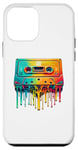 Coque pour iPhone 12 mini Dripping Paint Art Lecteur de Cassette Musique Magnétophone