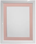 FRAMES BY POST 0.75 Inch White Picture Photo Frame With Pink Mount 8 x 6 Image Size 6 x 4 Inch Plastic Glass