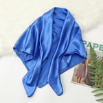 35in Satin Head Scarves Stor Vintage Square Scarf Silk Feeling Satin Royal Blue