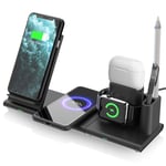 NZHK Wireless Charger, 5 in 1 Magnetic Fast Wireless Charging Station Compatible with Apple Watch Airpods Pro Iphone 11/11Pro/X/XS/XR/Xs Max/8/8 Plus Apple Pencil