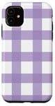 iPhone 11 Purple White Checkered Plaid Flannel Gingham Pattern Checker Case