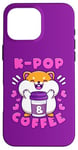 Coque pour iPhone 16 Pro Max Hamster, K-Pop et café, musique coréenne, mignon et enjoué