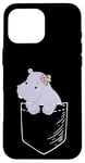 Coque pour iPhone 16 Pro Max Funny Kawaii Kids Girls Pocket Hippo Lover