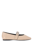 KG Kurt Geiger Nico Stud Leather Ballet Shoes, Natural Putty