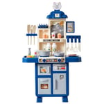 VEVOR Cuisine pour Enfants, Ensemble Cuisine pour Tout-Petits avec cuisinière à Vapeur, Sons, lumières, Accessoires de Cuisine 48PCS pour Tout-Petits, Enfants d'âge préscolaire, Enfants 3-5 Ans, Bleu