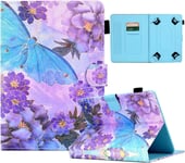 Housse Protection Pour 10 Pouces Tablet Housse Tablette 10 Pouces Avec Fentes Pour Cartes Béquille Coque Tablette 10 Pouces Pas D'ouverture Pour La Caméra Arrière Papillon Pivoine