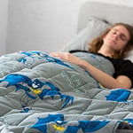 Rest Easy Couverture lestée pour Dormir, soulager Le Stress, l'anxiété et l’apaisement pour Un Excellent Sommeil | 100% Coton Doux, Bleu - pour Enfants et Adultes - Batman à Motif