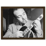 Vintage Photo Music Legend Guitar Player Django Reinhardt Black & White A4 Artwork Framed Wall Art Print