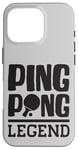 Coque pour iPhone 16 Pro Ping Pong Legend Tenue avec raquette de tennis de table