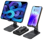 PORTENTUM Support pour téléphone Portable, Support de Tablette réglable - Pliable Support de Bureau Super Stable Compatible avec iPad, iPhone, Samsung, Multi-appareils jusqu'à 12,9"