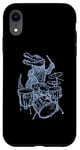 Coque pour iPhone XR Crocodile jouant de la batterie en forme de crocodile, percussion, reptile