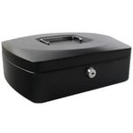 Q-Connect 12" Black Lockable Cash Box - Free Next Working Day Delivery