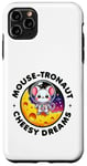 Coque pour iPhone 11 Pro Max Souris Astronaute Cheesy Dreams Cute Kawaii Moon Space Graphic