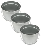 Coral 73711 Endurance Galvanised Metal Paint Kettle Container with Metal Handle for Paints and Paste 2.5 Litre, Silver (Pack of 3)