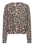 Top Ls Brushed Jersey Leopard Black Hunkemöller