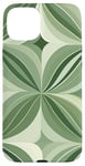 iPhone 15 Plus Sage Green White Neutral Modern Floral Pattern Case