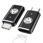 MoKo Lightning Female to USB C Male Adapter 2Pack,Lightning USB C Adaptor for iPhone 15/16 Pro/16 Pro Max/Plus,Galaxy S24,iPad, iPhone to USB C Adapter for Fast Charging, NOT for Headphone, Black 35W