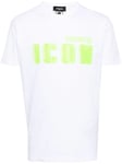 Dsquared2 Mens Icon Blur Cool Green logo Cotton T-Shirt in White - Size X-Large