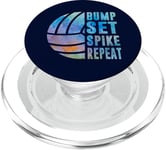 Bump Set Spike Repeat Aquarelle Volleyball Femmes Adolescentes Filles PopSockets PopGrip pour MagSafe