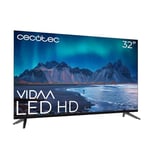 Cecotec Smart TV - TV LED 32 Pouces Résolution HD - Série A5 ALH50032. Smart TV VIDAA, système Audio Dolby, WiFi intégré, Sortie Casque, Chromecast, 3 HDMI et 2 USB